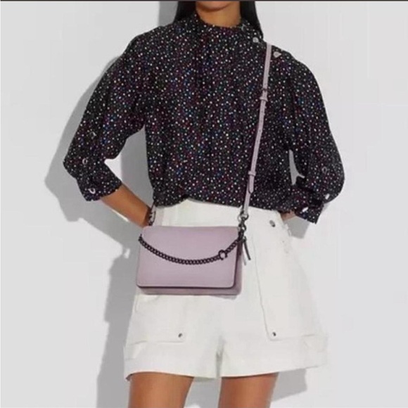 Coach Refined Calf Leather Signature Chain Crossbody in Lilac - Picture 6 of 6